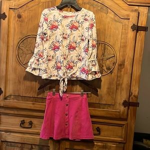 SIP size 4xl Girl pumpkin skirt outfit